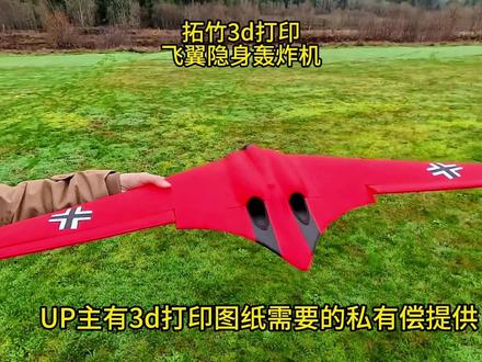 拓竹3d打印飞翼隐身轰炸机航模 #拓竹 #拓竹3d打印机 #飞翼隐身无人机 #航模