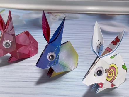 小兔子的折法,简单的折纸,手工制作视频#创作灵感 #用纸折兔子 #折纸兔子 @DOU+小助手