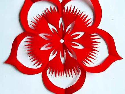 漂亮的五瓣花,简单又好看#手工剪纸 #手工制作 #剪纸教程 #过年剪纸窗花 #过新年啦