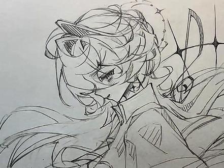 蓝果圆珠笔总算要和自己联名了,画个美美oc初叫水蓝蓝 #oc #蓝果 #铅笔画 #教程 #画画