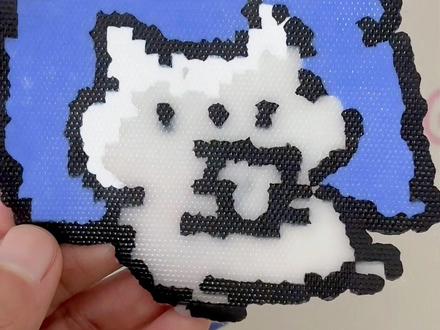 邪修快速拼豆,可爱的小猫猫#拼豆 #拼豆邪修小技巧#我在抖音玩拼豆