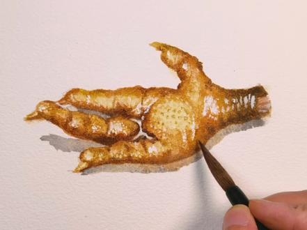 简单易学的卤鸡爪画法-水彩画-手绘#画画 #零基础学画画 #美术生 # 抖音小助手 #画画使我快乐 #学画画 #跟我一起学画画