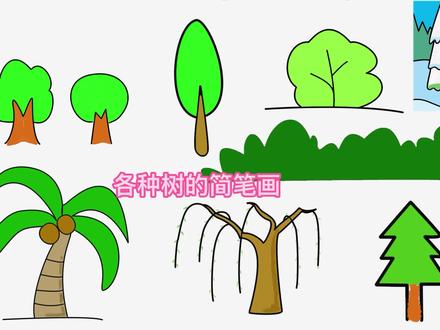 各种树的画法 #简笔画教程 #儿童简笔画入门教程
