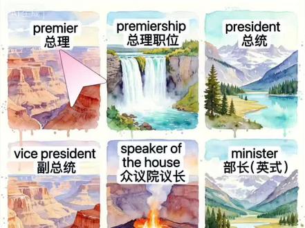 雅思必考|政府职务相关单词 1. premier 总理
/prəˈmɪr/
2. premiership 总理职位
/ˈpriːmɪərʃɪp/
3. president 总统
/ˈprezɪdənt/
4. vice president 副总统
/vaɪs ˈprezɪdənt/
5. speaker of the house 众议院议长
/ˈspiːkər əv ðə haʊs/
6. minister 部长(英式)
/ˈmɪnɪstər/
7. secretary 部长(美式)
/ˈsekrəteri/
8. secretary of state 国务卿
/ˈsekrəteri əv steɪt/
9. secretary of defense 国防部长
/ˈsekrəteri əv dɪˈfens/
10. attorney general 司法部长
/əˈtɜːrni ˈdʒenrəl/
11. chief justice 首席大法官
/tʃiːf ˈdʒʌstɪs/
12. judge 法官
/dʒʌdʒ/
13. white house press secretary 白宫发言人
/waɪt haʊs pres ˈsekrəteri/
14. ambassador 大使
/æmˈbæsədər/
15. governor 州长
/ˈɡʌvərnər/
16. senator 参议员
/ˈsenətər/
17. representative 众议员
/ˌreprɪˈzentətɪv/
18. mayor 市长
/meɪər/
19. county executive 县长/郡长
/ˈkaʊnti ɪɡˈzekjətɪv/
20. council member 市议员
/ˈkaʊnsl ˈmembər/
21. police chief 警察局局长
/pəˈliːs tʃiːf/
22. police supervisor 警督
/pəˈliːs ˈsuːpərvaɪzər/
23. police officer 警员
/pəˈliːs ˈɔːfɪsər/
#雅思词汇
#雅思备考
#英语单词
#每天背单词
#零基础学英语