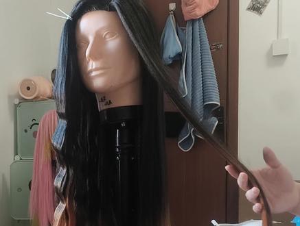 祢豆子不刷白胶发片教程#cos造型假发 #假发教程#灶门祢豆子 #鬼灭之刃