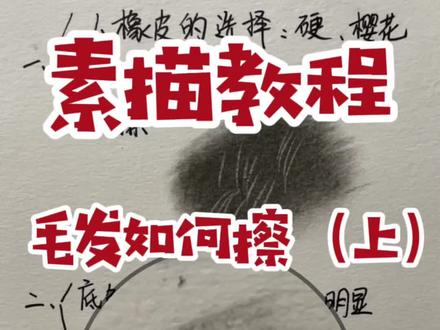 浅色的动物毛发是如何擦出来的#来支铅笔素描系列教程 #素描 #来支线上课堂 @DOU+小助手