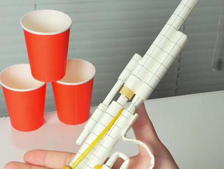 教你用纸做好玩的散弹枪~ #折纸玩具 #手工教程 #创意DIY