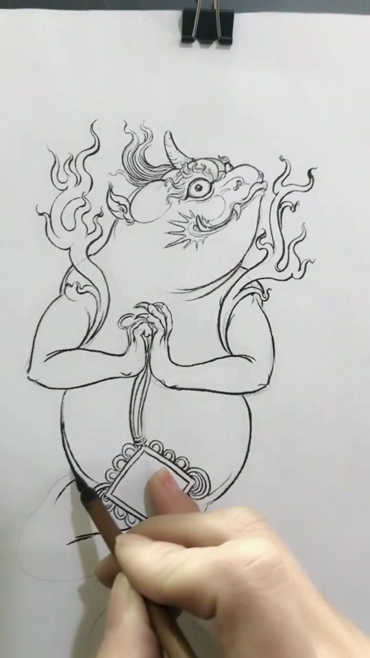 金蟾正面图画法 - 抖音