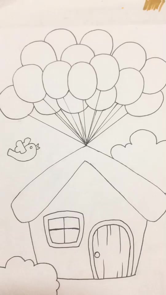 会动的房子简笔画_会动的房子简笔画乌龟_会动的房子简笔画四幅 - 抖