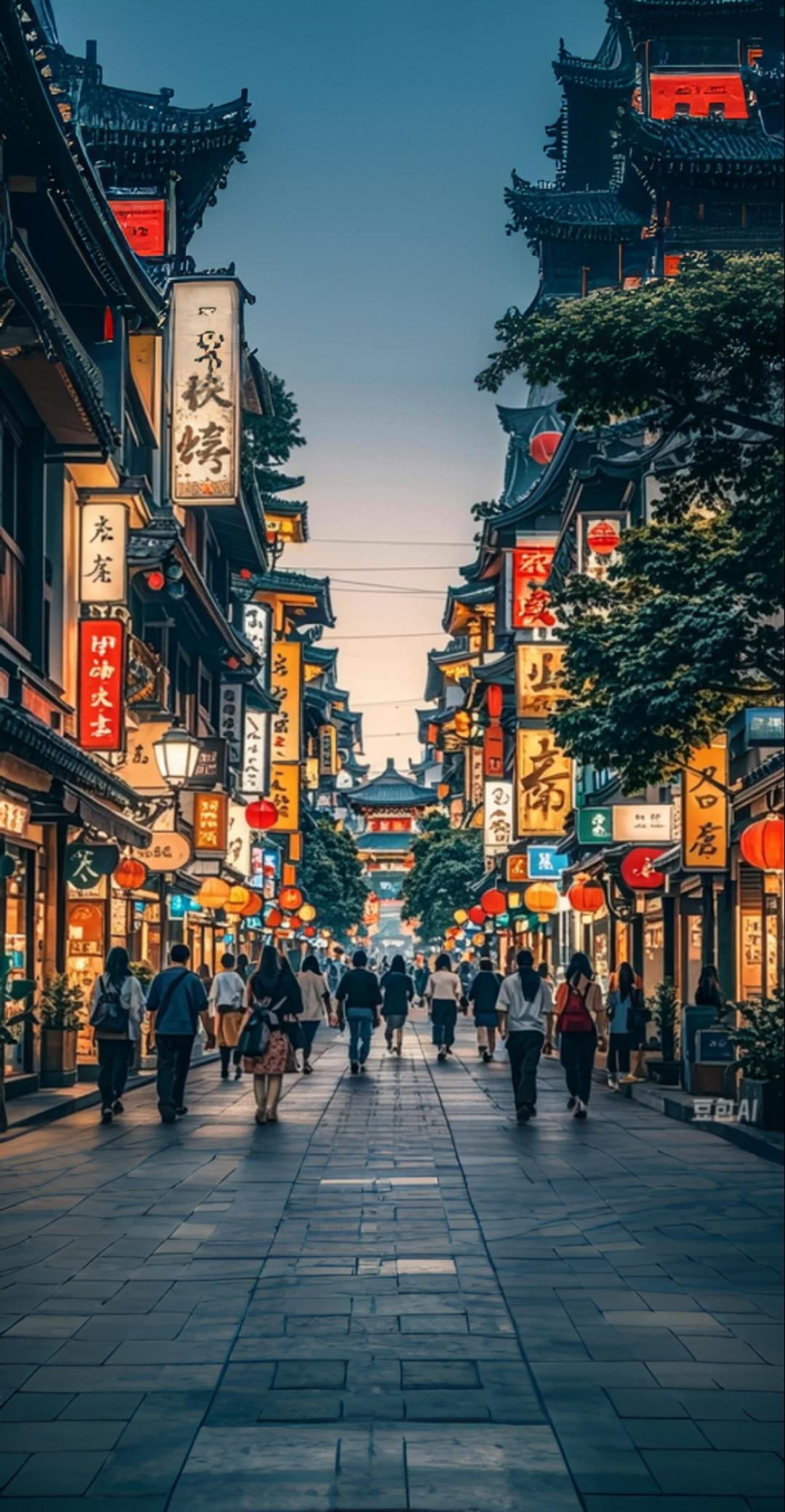 i:#ai扩图   #城市夜景 #视觉传达设计 #城市记忆 # 走在繁华的街道