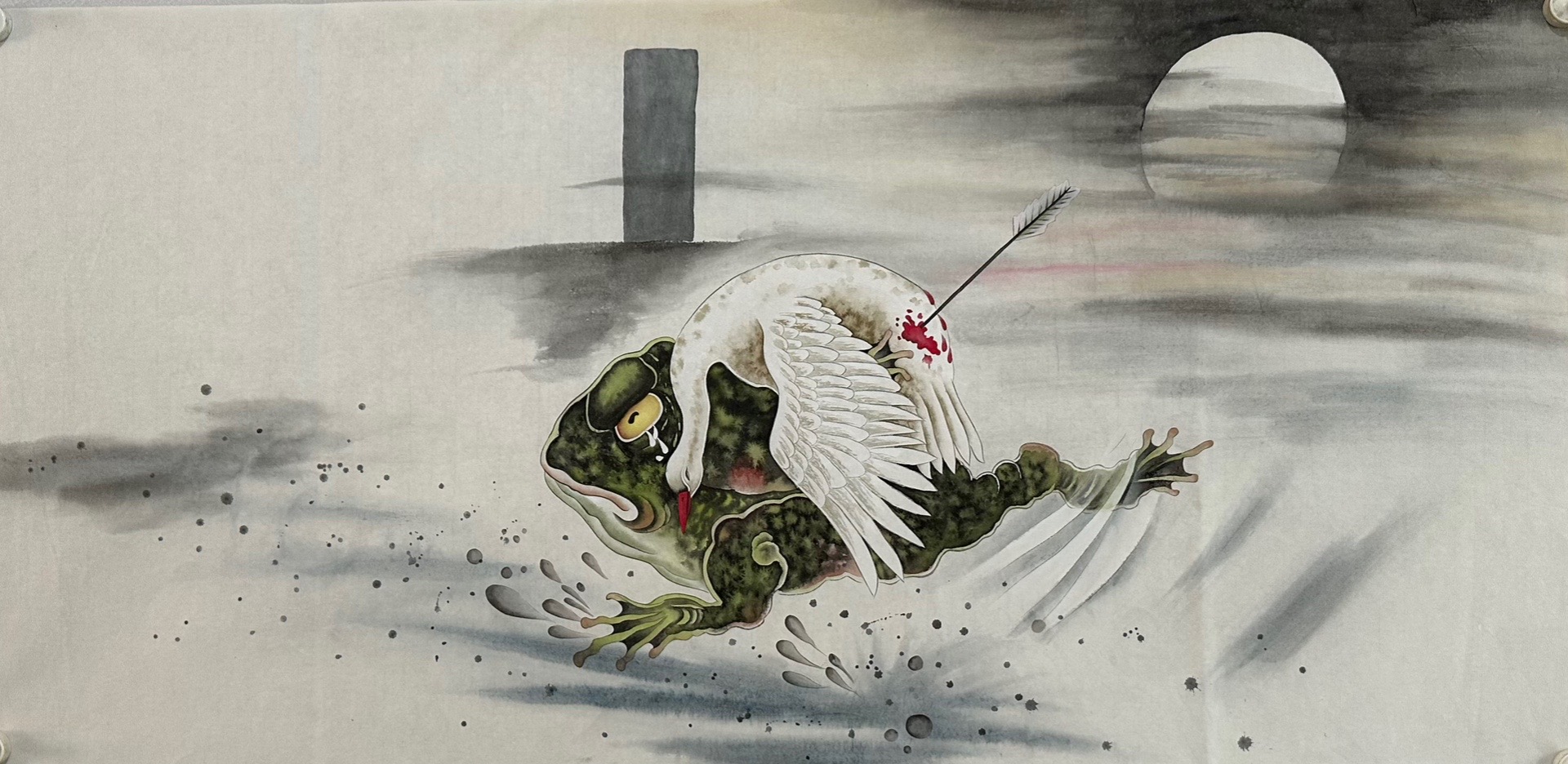 此去瑶池求灵药,愿用蛙命换鹅生. 奈何天鹅伤好时,终究还是念旧人.