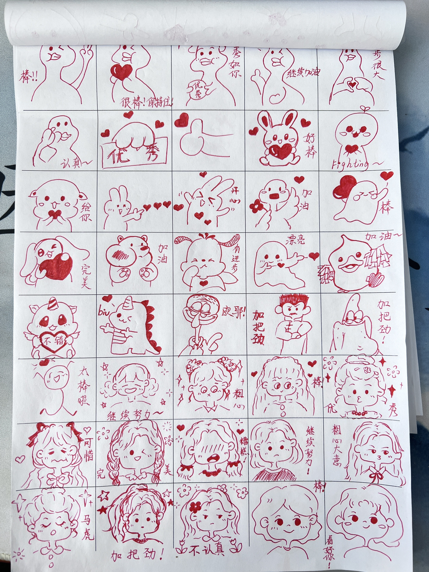 阿七,世无双:最全批改作业小表情#批改作业