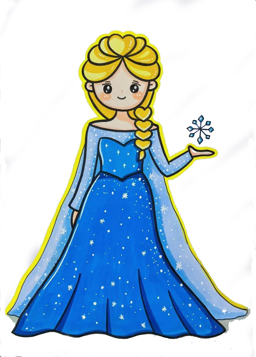 小朋友最爱的冰雪奇缘艾莎公主简笔画儿童画教程来了!