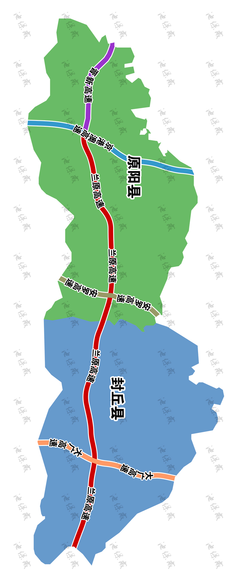 池保成:兰原高速(封丘至原阳段)示意图.