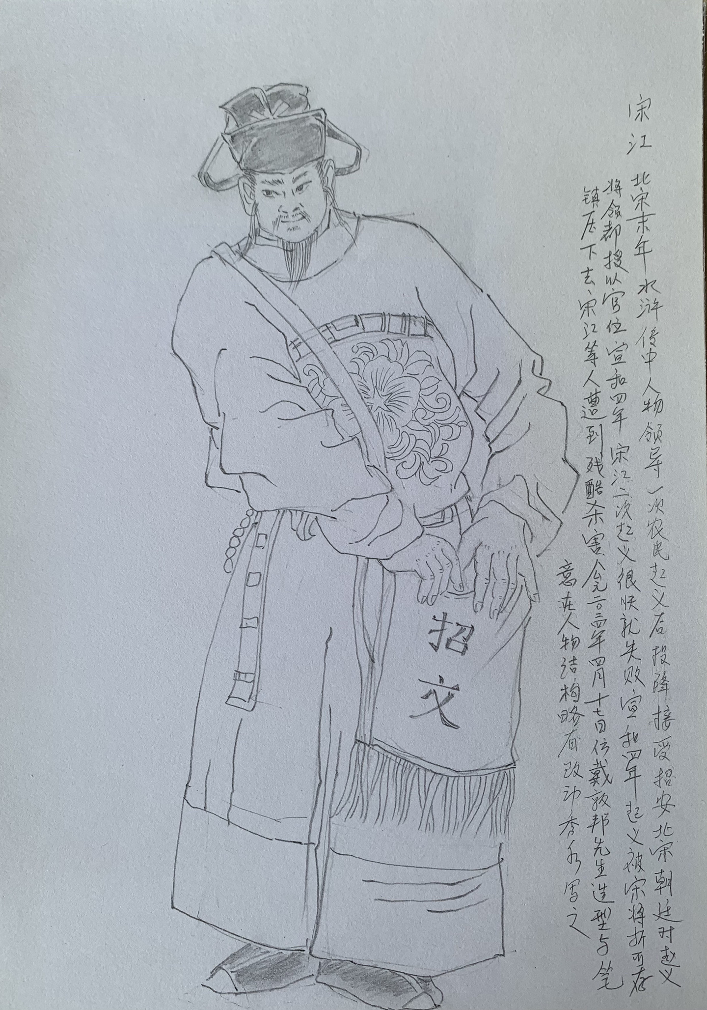 朱秀水:水浒人物宋江(仿戴敦邦先生水浒人物)