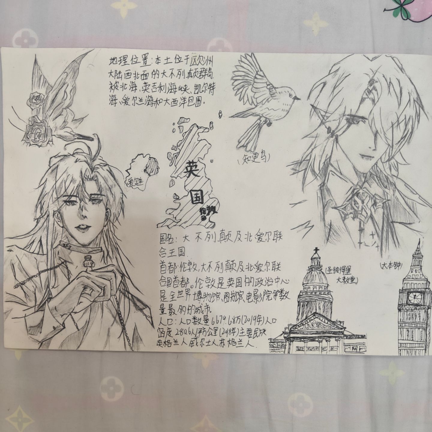 冬至手抄报好看高颜值素描纸