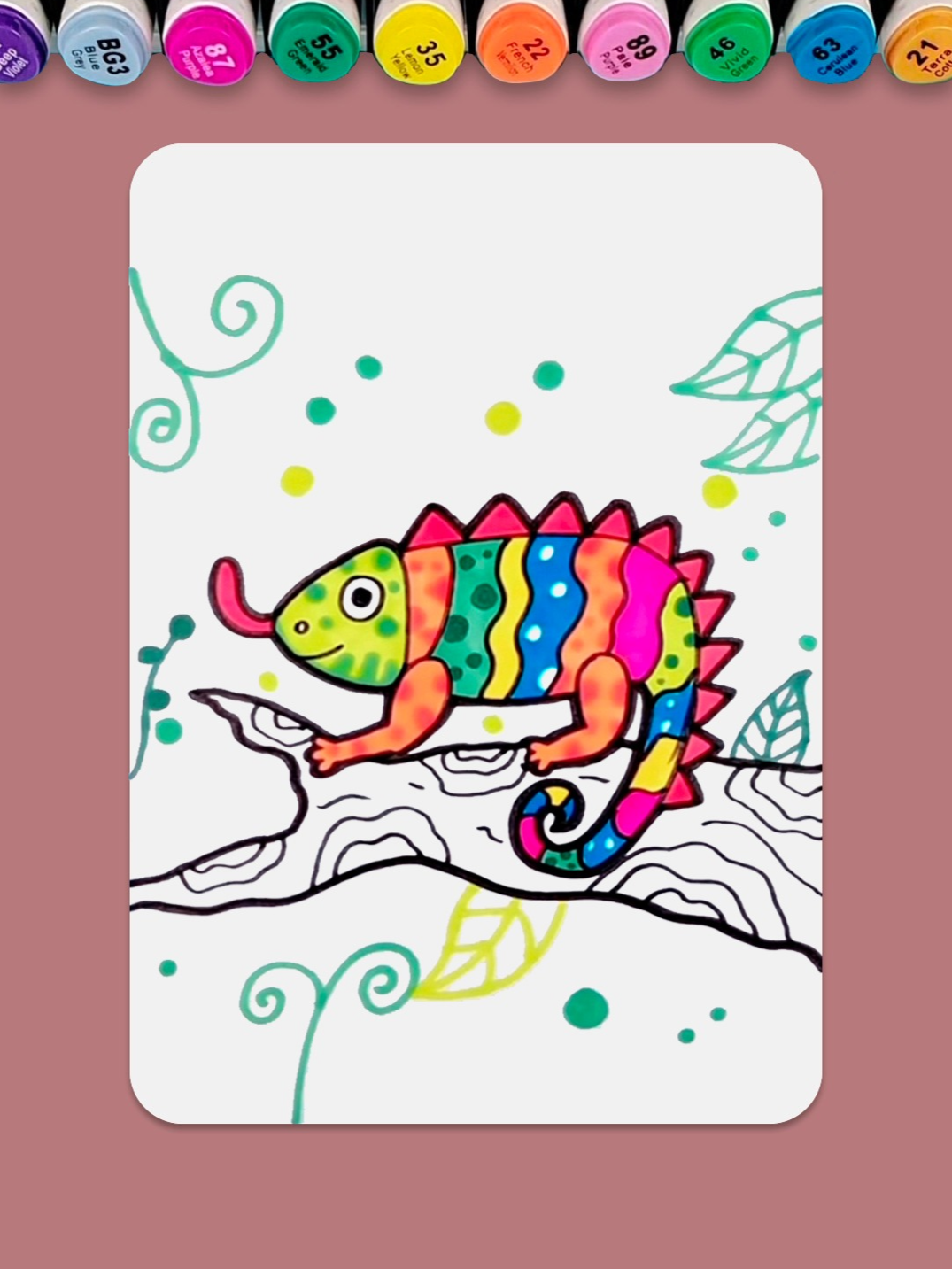 变色龙怎么保护自己简笔画