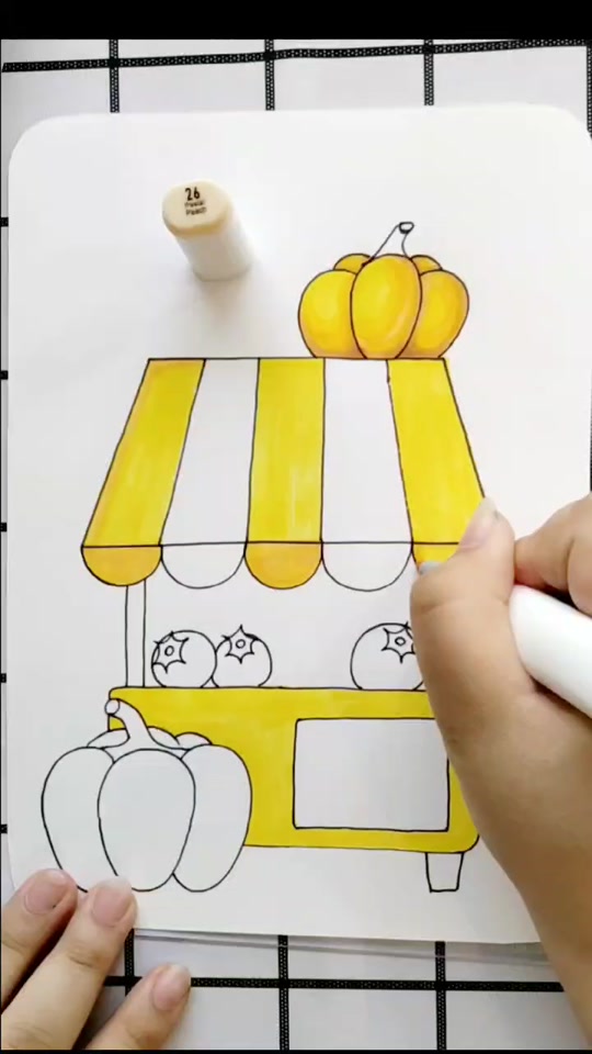 逛菜场简笔画