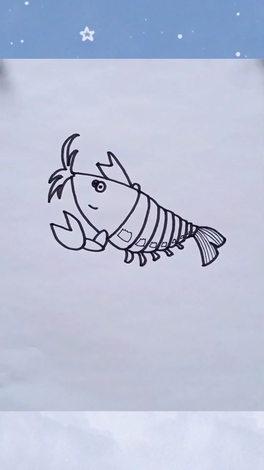 螳螂虾简笔画_海底小纵队螳螂虾简笔画_雀尾螳螂虾简笔画 - 抖音