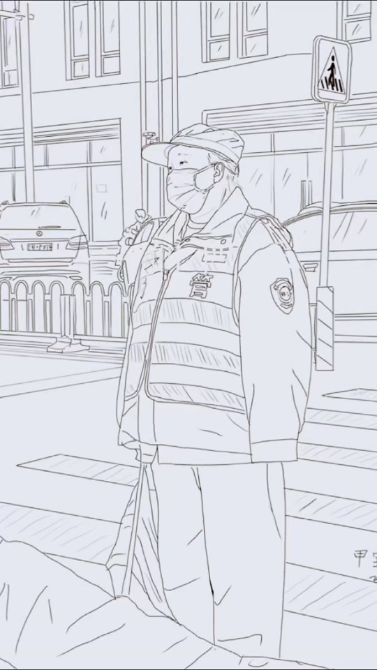 最美志愿者绘画