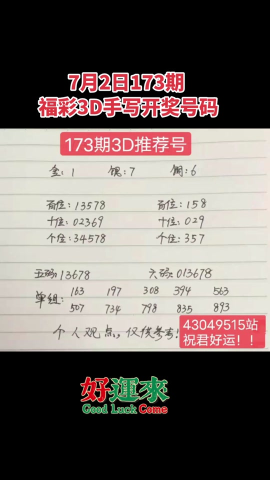 3d开奖号百位出7第二天有什么号? - 抖音