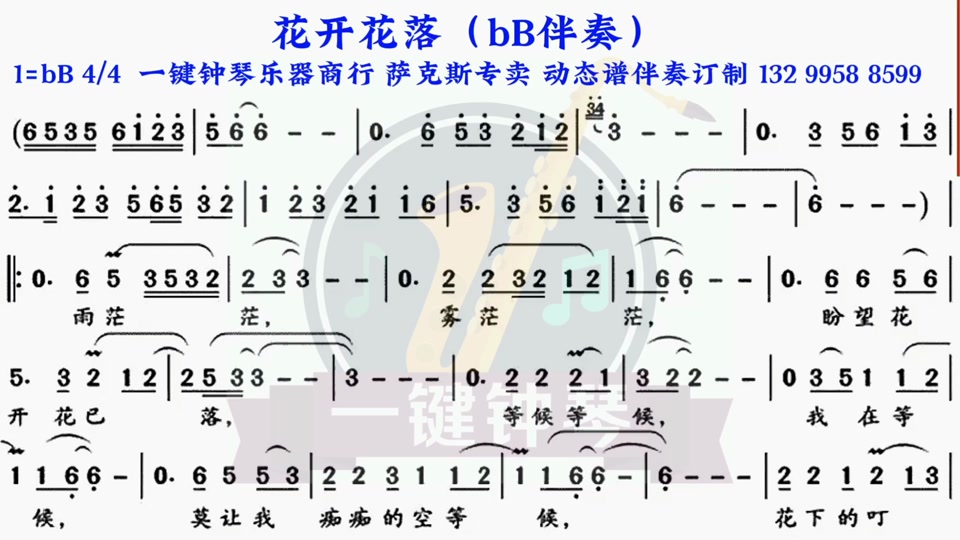小花动态简谱伴奏 - 抖音