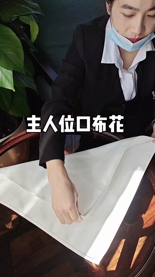 一帆风顺口布花的折法_口布花十种简单折法_口布主宾位怎么叠 - 抖音