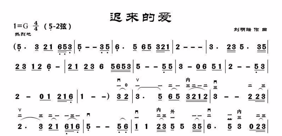 迟来歌曲简谱 - 抖音