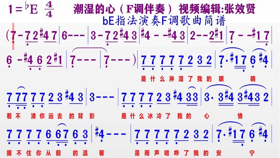 潮湿的心原版简谱_潮湿的心原版mtv