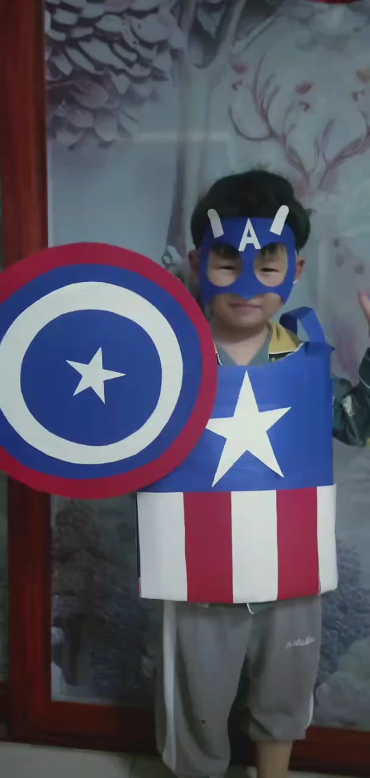 美国队长手工纸壳服装