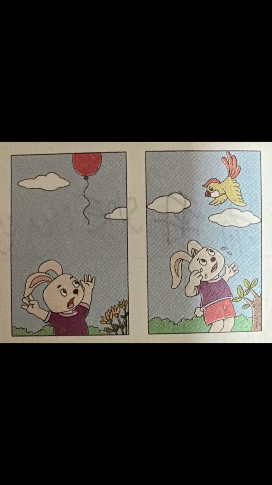 小兔子的气球飞了看图写话 - 抖音