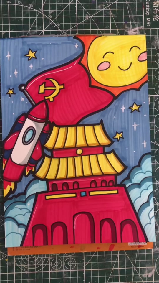 红色主题儿童绘画_红色主题儿童绘画素材_红色主题儿童绘画简单 - 抖