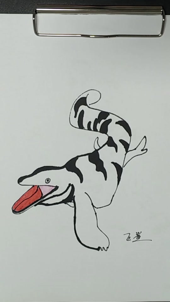 沧龙简笔画打印模板