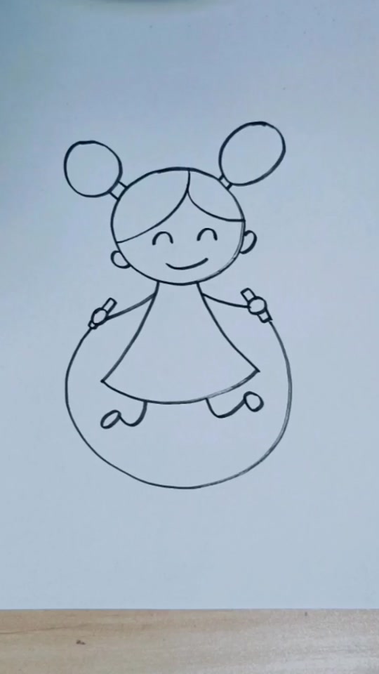 跑步女孩简笔画 - 抖音