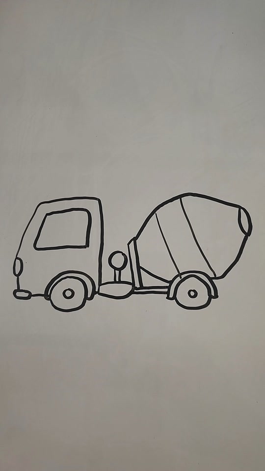 画家画水泥泵车