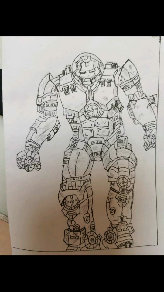 学画钢铁侠反浩克装甲