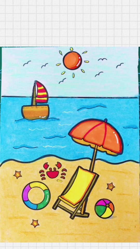 我眼中的夏天幼儿绘画