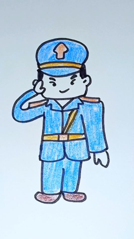 幼儿画警察叔叔简笔画_幼儿画警察叔叔简笔画教案_警察叔叔的简笔画