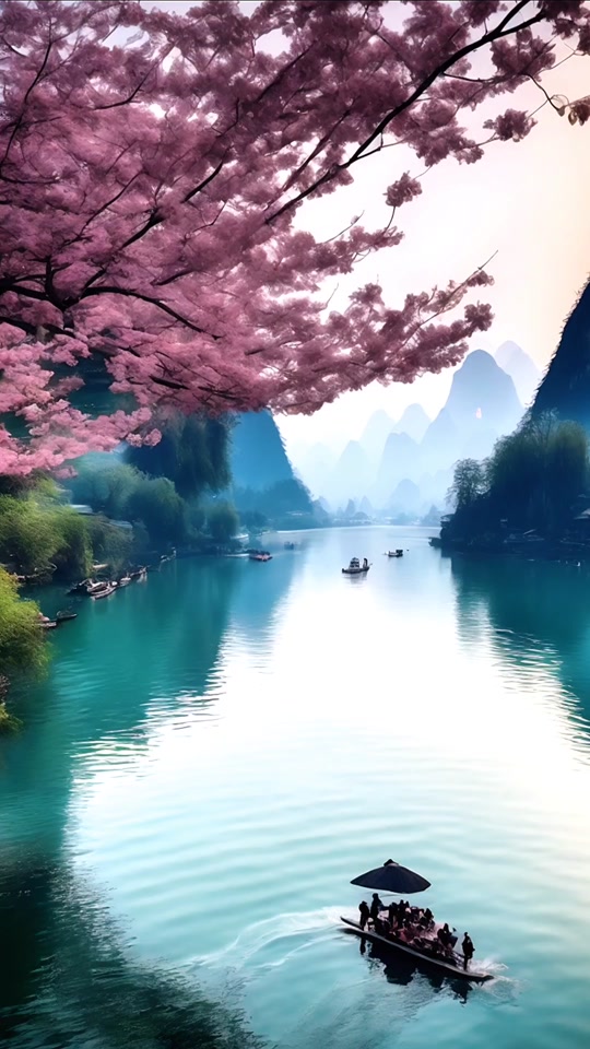 景色怡人 #山水风景画 #桂林美景如画