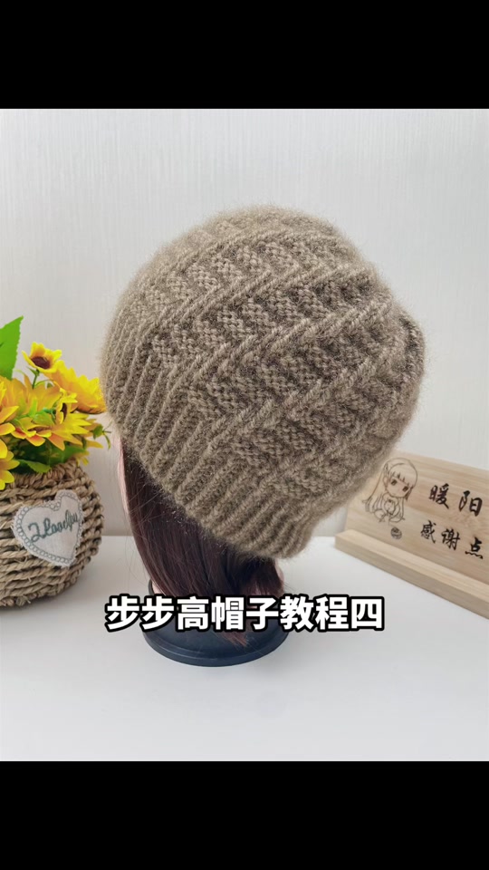 松鼠绒亮丝线16号深驼色 步步高升男女通用帽编织教程#松鼠绒帽子教程