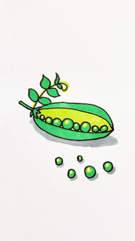 豆子简笔画_豆子简笔画彩色_豆子简笔画可爱 - 抖音