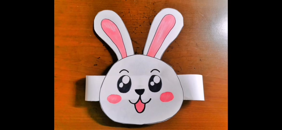 卡纸小兔子_卡纸小兔子制作方法_卡纸小兔子头饰制作方法 - 抖音