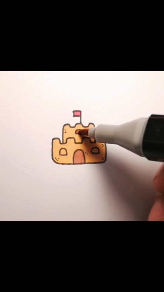 沙漠里的城堡简笔画