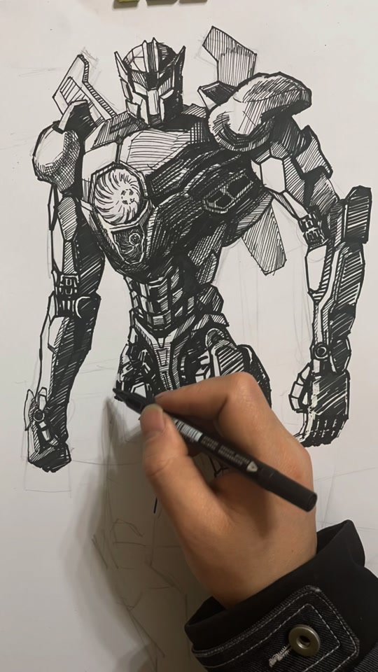 环太平洋机甲简笔画 复仇流浪者_环太平洋复仇流浪者的简笔画_环