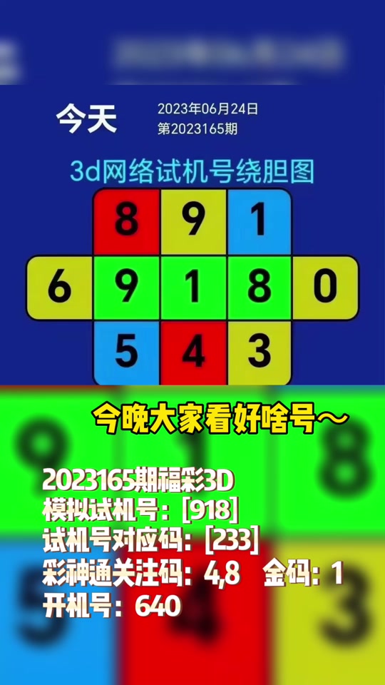 今晚3d试机号码和开机号码是多少 - 抖音