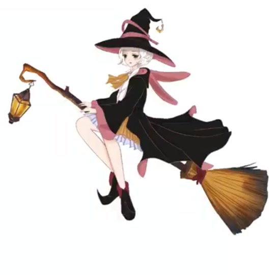 魔女骑扫帚壁纸