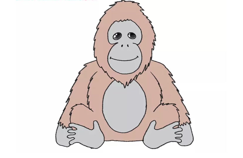 小狒狒简笔画_复古小狒狒