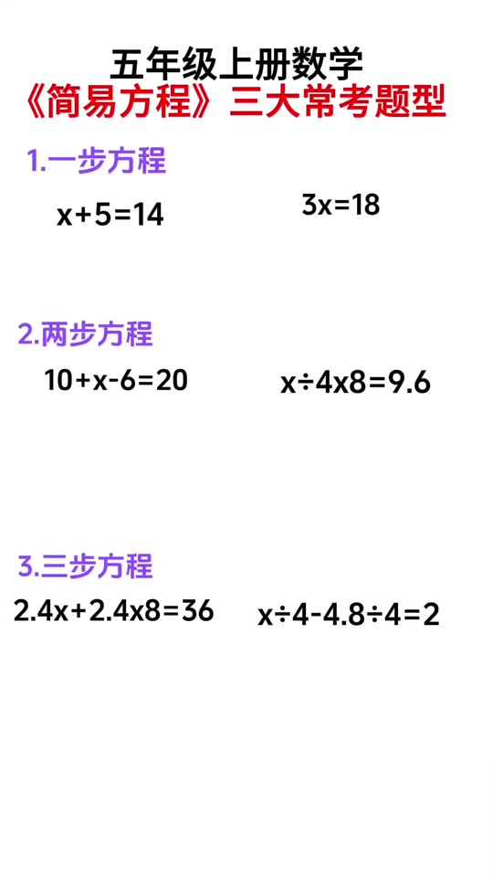 五年级解方程计算可以打印 - 抖音