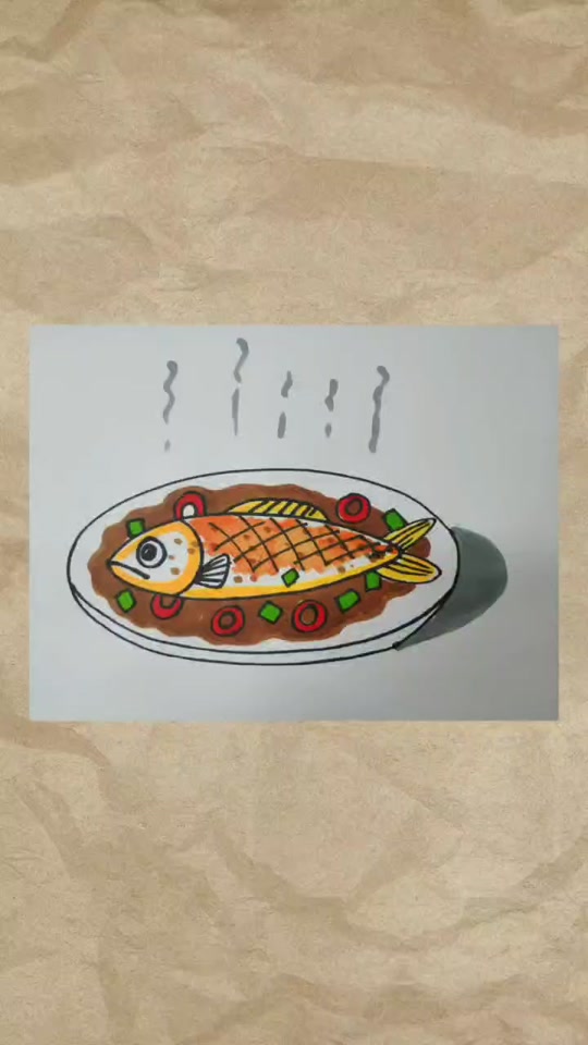 妈妈在厨房做饭的绘画