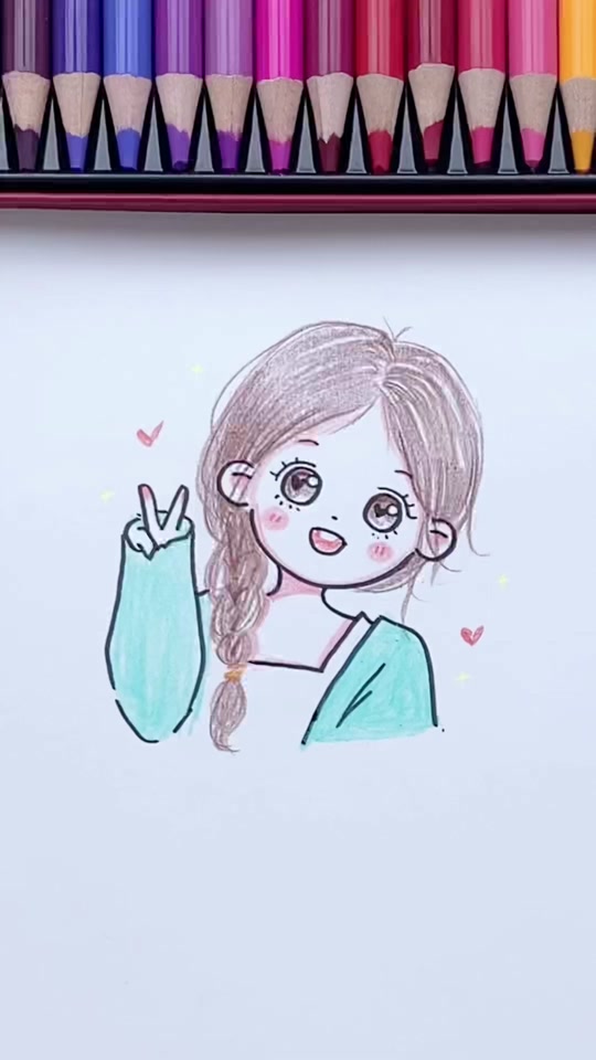 小茉老师教画画:一起来画麻花辫女孩吧!